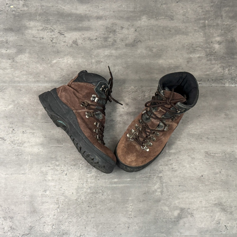 Cougar Crusader Mens Brown Suede Hiking Boots Lace Up Lug Sole Vintage Size 7M